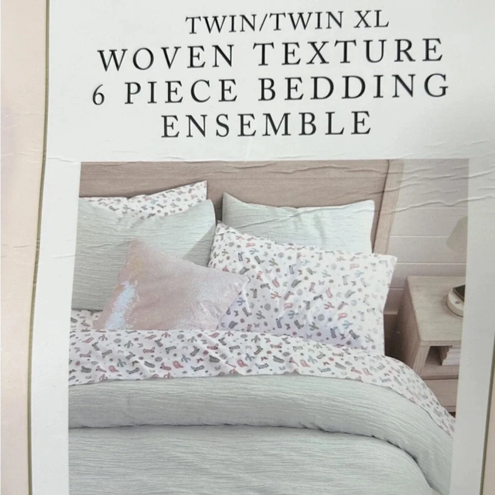 Cupcakes and Cashmere Blue Comforter Set with Sequin Pillow and Western Theme